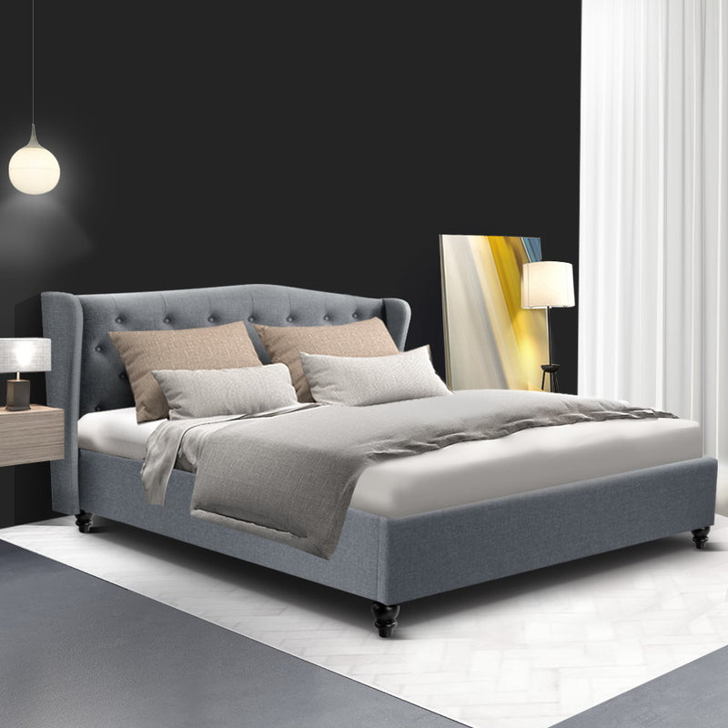 Artiss QUEEN Bed Frame Grey PIER