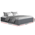 Artiss DOUBLE Gas Lift Bed Frame Grey TOKI