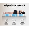 Artiss KING SINGLE Gas Lift Bed Frame Grey + Giselle 36cm Mattress