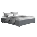 Artiss Bed Frame KING Size Gas Lift Base Grey TOKI