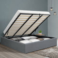 Artiss KING Bed Frame Gas Lift Storage Base Grey TOKI