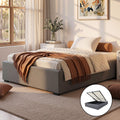 Artiss KING SINGLE Gas Lift Bed Frame Grey TOKI