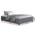 Artiss KING SINGLE Gas Lift Bed Frame Grey TOKI