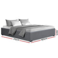 Artiss QUEEN Gas Lift Bed Frame Grey Storage Base TOKI
