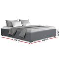 Artiss Queen Gas Lift Bed Frame Grey Storage Base TOKI