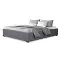 Artiss Queen Gas Lift Bed Frame Grey Storage Base TOKI
