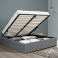 Artiss Queen Gas Lift Bed Frame Grey Storage Base TOKI