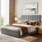 Artiss DOUBLE Bed Frame Storage Grey Velvet Gas Lift Platform
