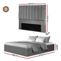 Artiss DOUBLE Bed Frame Storage Grey Velvet Gas Lift Platform
