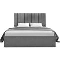 Artiss DOUBLE Bed Frame Storage Grey Velvet Gas Lift Platform
