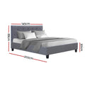 Artiss VANKE Bed Frame DOUBLE Grey