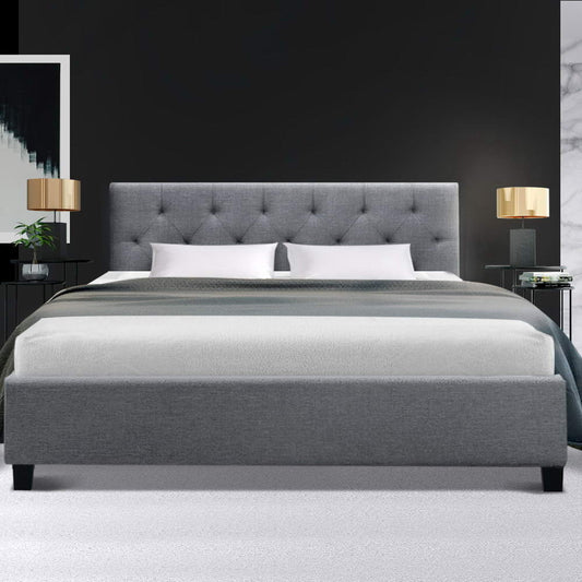 Artiss VANKE Bed Frame DOUBLE Grey