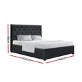 Artiss DOUBLE Bed Frame Gas Lift Storage Charcoal