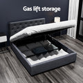 Artiss DOUBLE Bed Frame Gas Lift Storage Charcoal