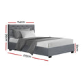 Artiss KING SINGLE Gas Lift Bed Frame Grey VILA