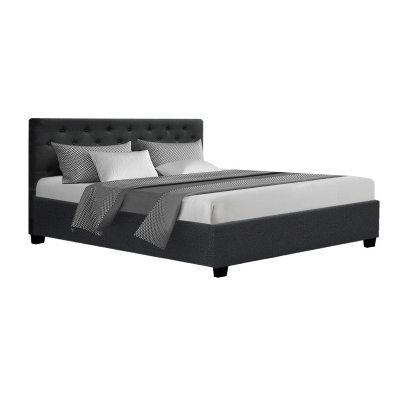 Artiss QUEEN Bed Frame Gas Lift Storage Charcoal