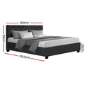 Artiss QUEEN Bed Frame Gas Lift Storage Charcoal