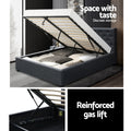 Artiss QUEEN Bed Frame Gas Lift Storage Charcoal