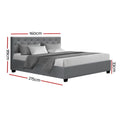 Artiss QUEEN Gas Lift Bed Frame Grey Storage