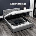Artiss QUEEN Gas Lift Bed Frame Grey Storage
