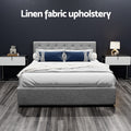 Artiss QUEEN Gas Lift Bed Frame Grey Storage