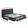 Artiss KING Bed Frame 4 Drawers Charcoal Storage