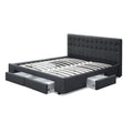 Artiss KING Bed Frame 4 Drawers Charcoal Storage
