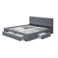 Artiss King Bed Frame 4 Drawers Grey Storage AVIO