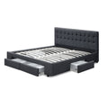 Artiss QUEEN Bed Frame 4 Drawers Charcoal AVIO