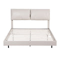 Artiss DOUBLE Bed Frame RGB LED Floating Beds Adjustable Headboard Beige White