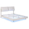 Artiss DOUBLE Bed Frame RGB LED Floating Beige White Adjustable
