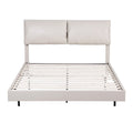 Artiss QUEEN Bed Frame RGB LED Floating Adjustable Headboard Beige