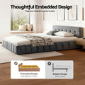 Artiss Double Bed Frame Plush Velvet Headboard Grey Platform