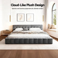 Artiss King Bed Frame Grey Velvet Plush Headboard Platform