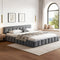 Artiss Queen Bed Frame Grey Velvet Plush Headboard Platform