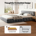 Artiss Queen Bed Frame Grey Velvet Plush Headboard Platform