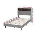 Artiss King Single Bed Frame LED Storage Grey Platform
