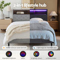 Artiss King Single Bed Frame LED Storage Grey Platform