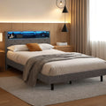 Artiss King Single Bed Frame LED Storage Grey Platform