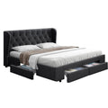 Artiss KING Bed Frame 4 Drawers Charcoal MILA Storage