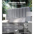 Artiss KING Bed Headboard Velvet Grey 200cm