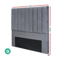 Artiss QUEEN Bed Headboard Velvet Grey 150cm