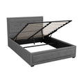 Artiss DOUBLE Bed Frame Gas Lift Storage Grey TIYO