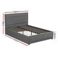 Artiss DOUBLE Bed Frame Gas Lift Storage Grey TIYO
