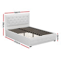 Artiss DOUBLE Bed Frame Gas Lift White Storage TIYO