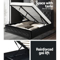 Artiss DOUBLE Bed Frame Gas Lift Storage Black