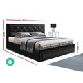 Artiss QUEEN Gas Lift Bed Frame Black Storage