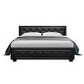 Artiss QUEEN Gas Lift Bed Frame Black Storage
