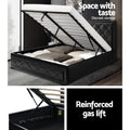 Artiss QUEEN Gas Lift Bed Frame Black Storage