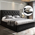 Artiss QUEEN Gas Lift Bed Frame Black Storage